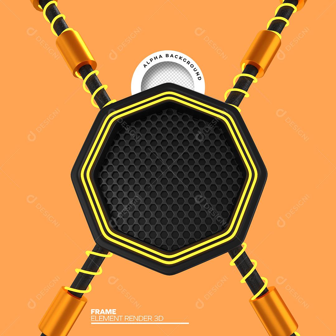 Elemento 3D Para Composição Quadro Fundo PNG Transparente Sem Fundo
