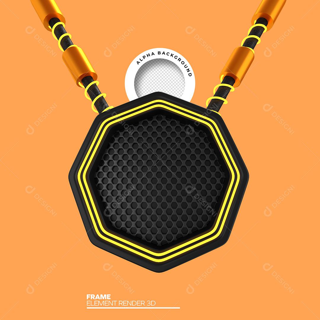 Elemento 3D Para Composição Quadro Fundo PNG Transparente Sem Fundo