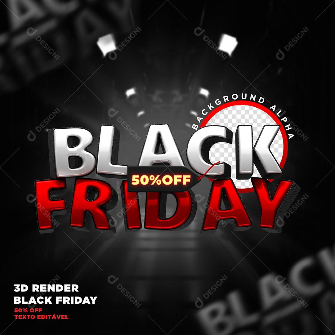 Black Friday Selo 3D Para Composição PSD Editável