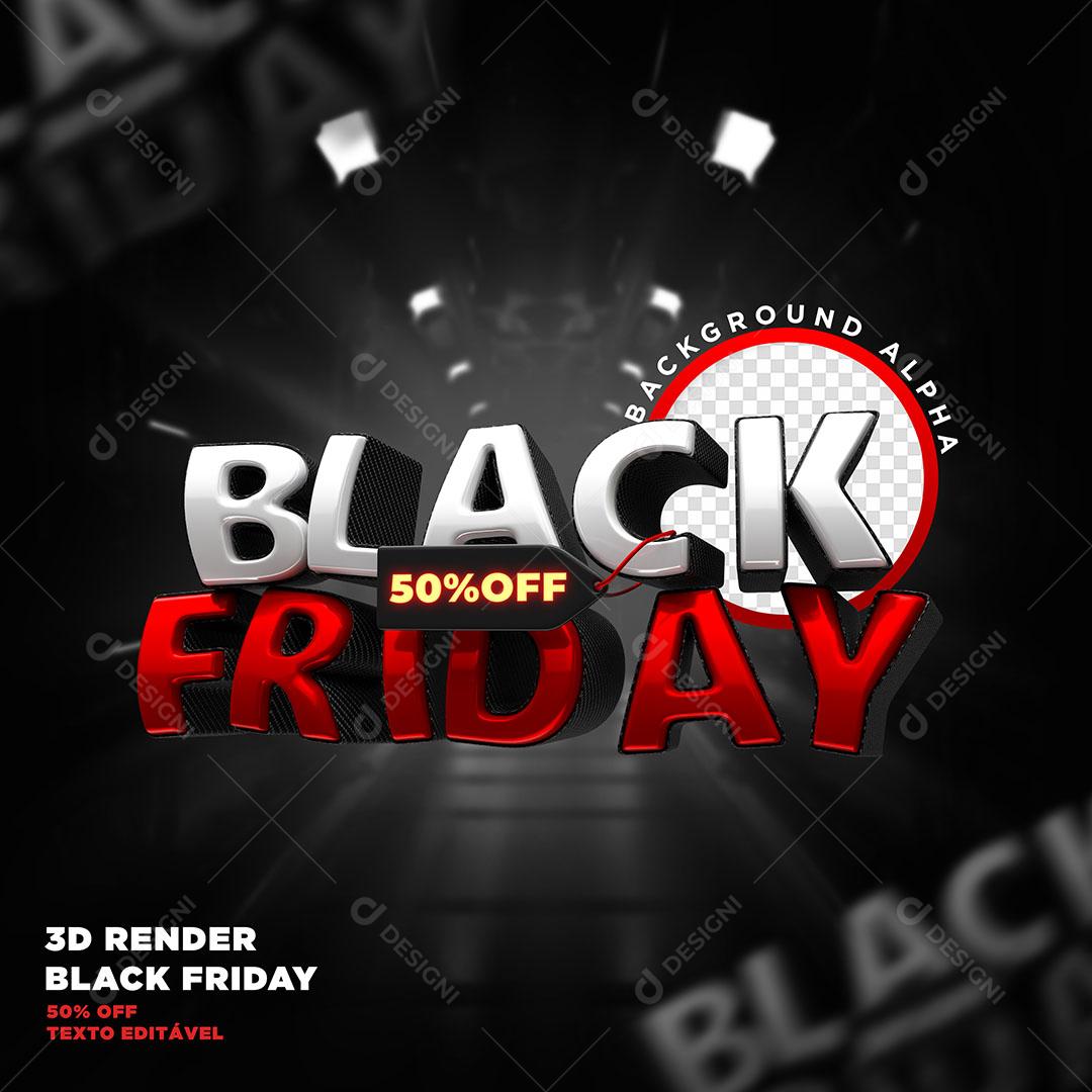 Black Friday Selo 3D Para Composição PSD Editável