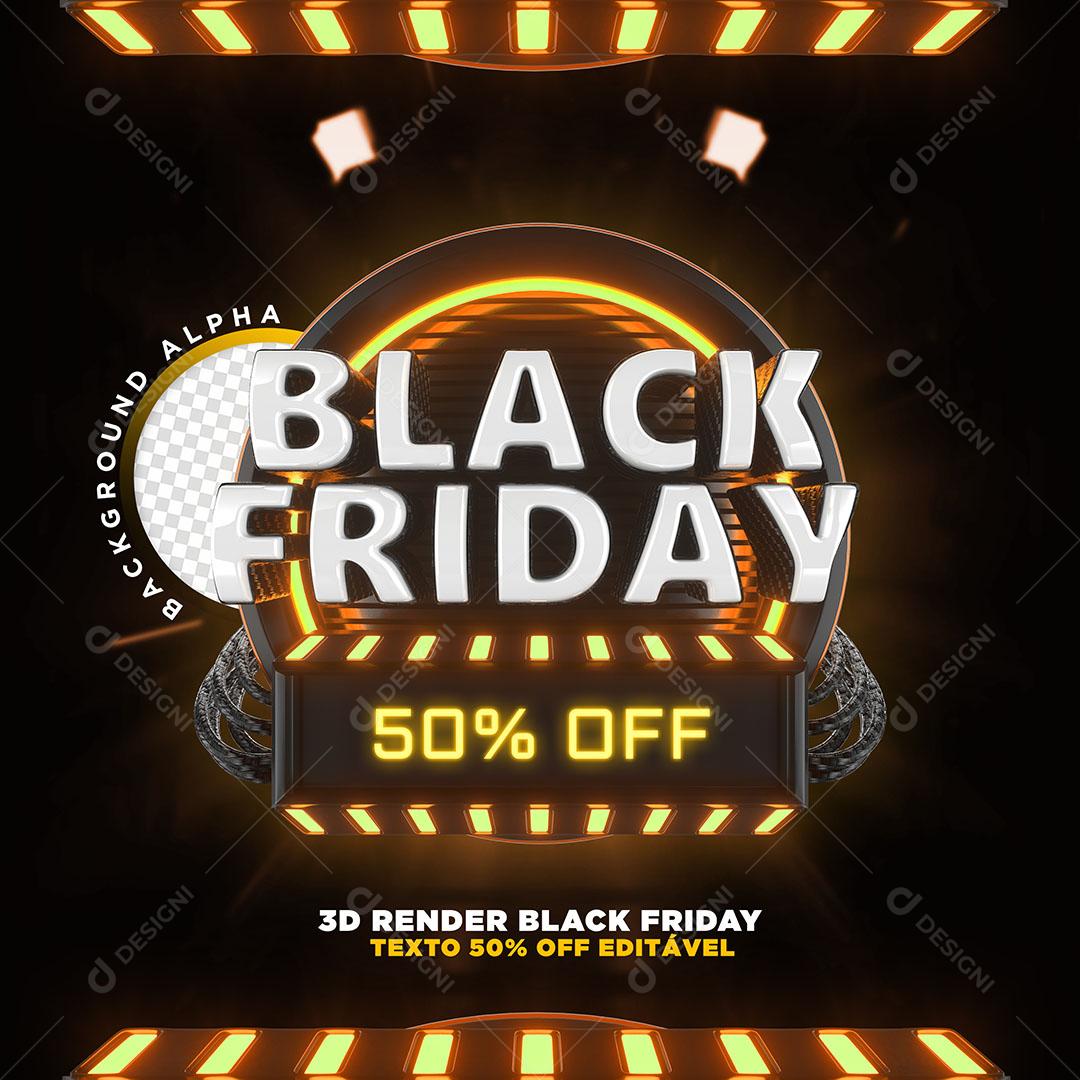 Black Friday Selo 3D Para Composição PSD Editável
