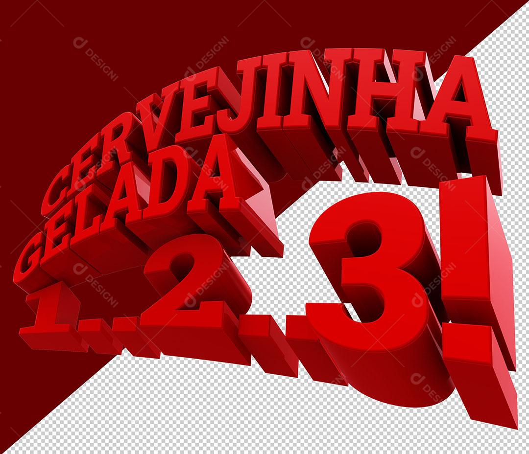 Cervejinha Gelada 123 Texto Elemento Para Composição PSD