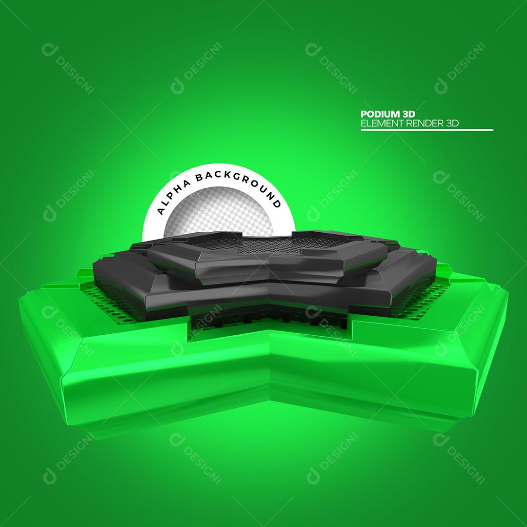 Elemento 3D para Composição Pódio Base PNG Transparente Sem Fundo