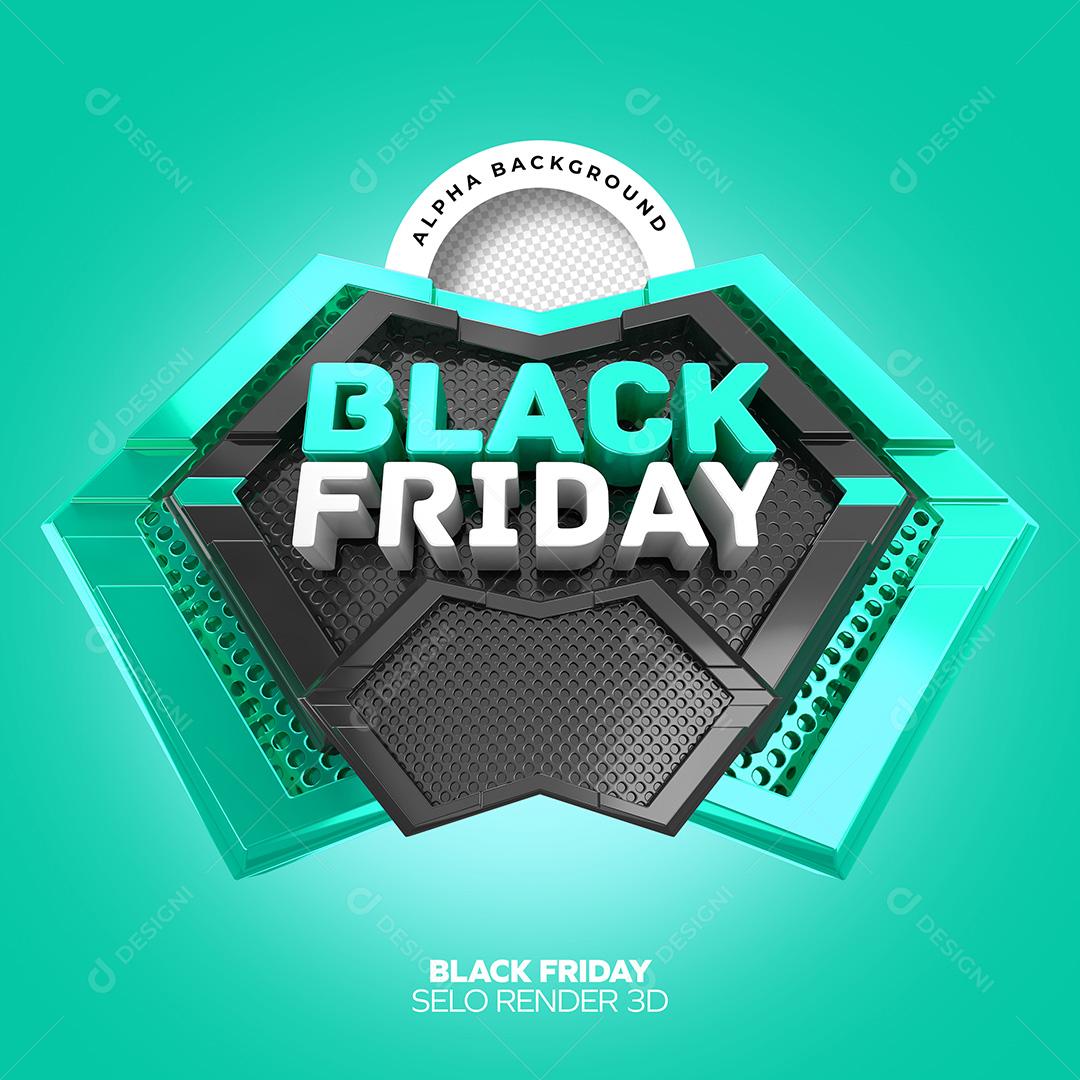Selo 3D para Composição Black Friday PNG Transparente Sem Fundo