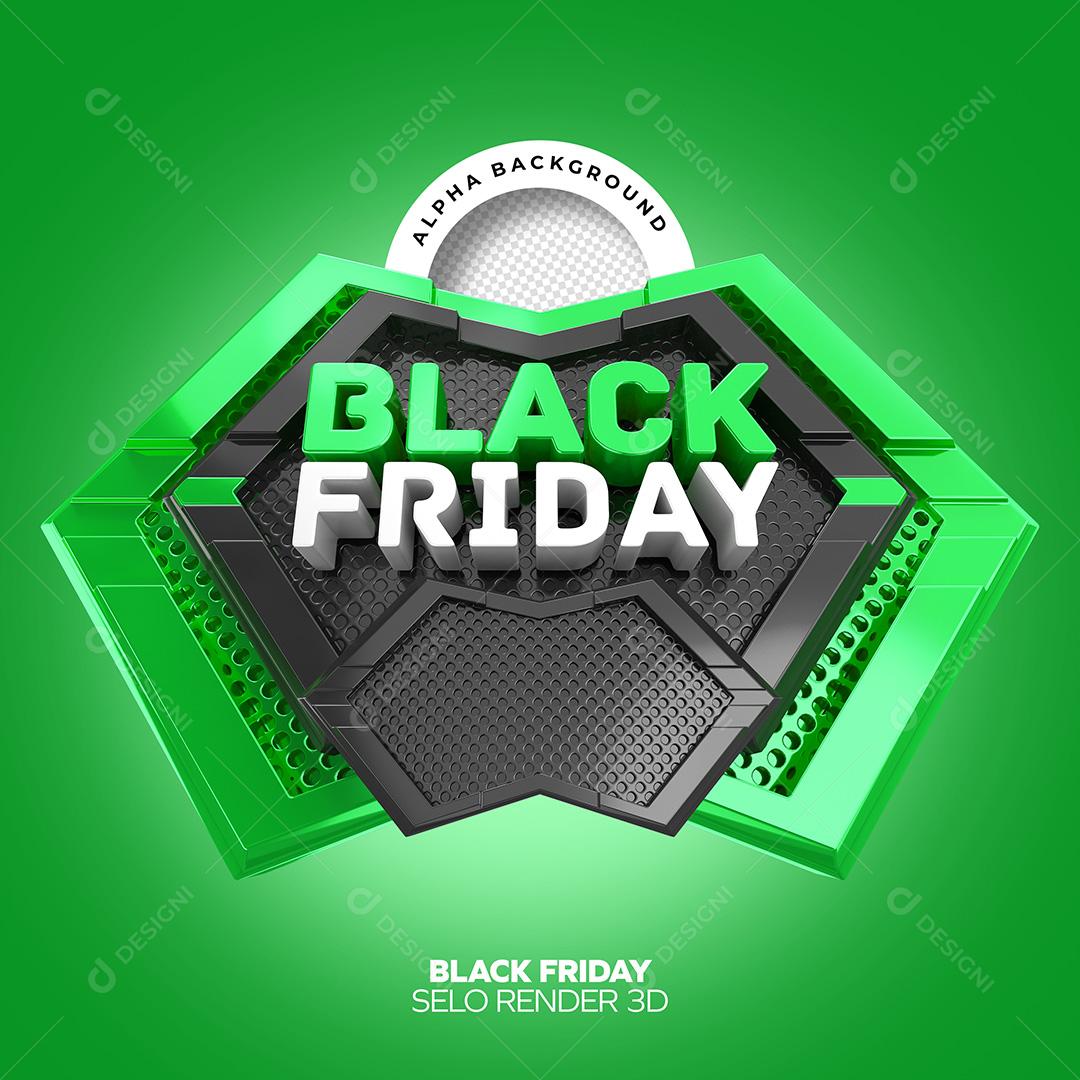 Selo 3D para Composição Black Friday PNG Transparente Sem Fundo