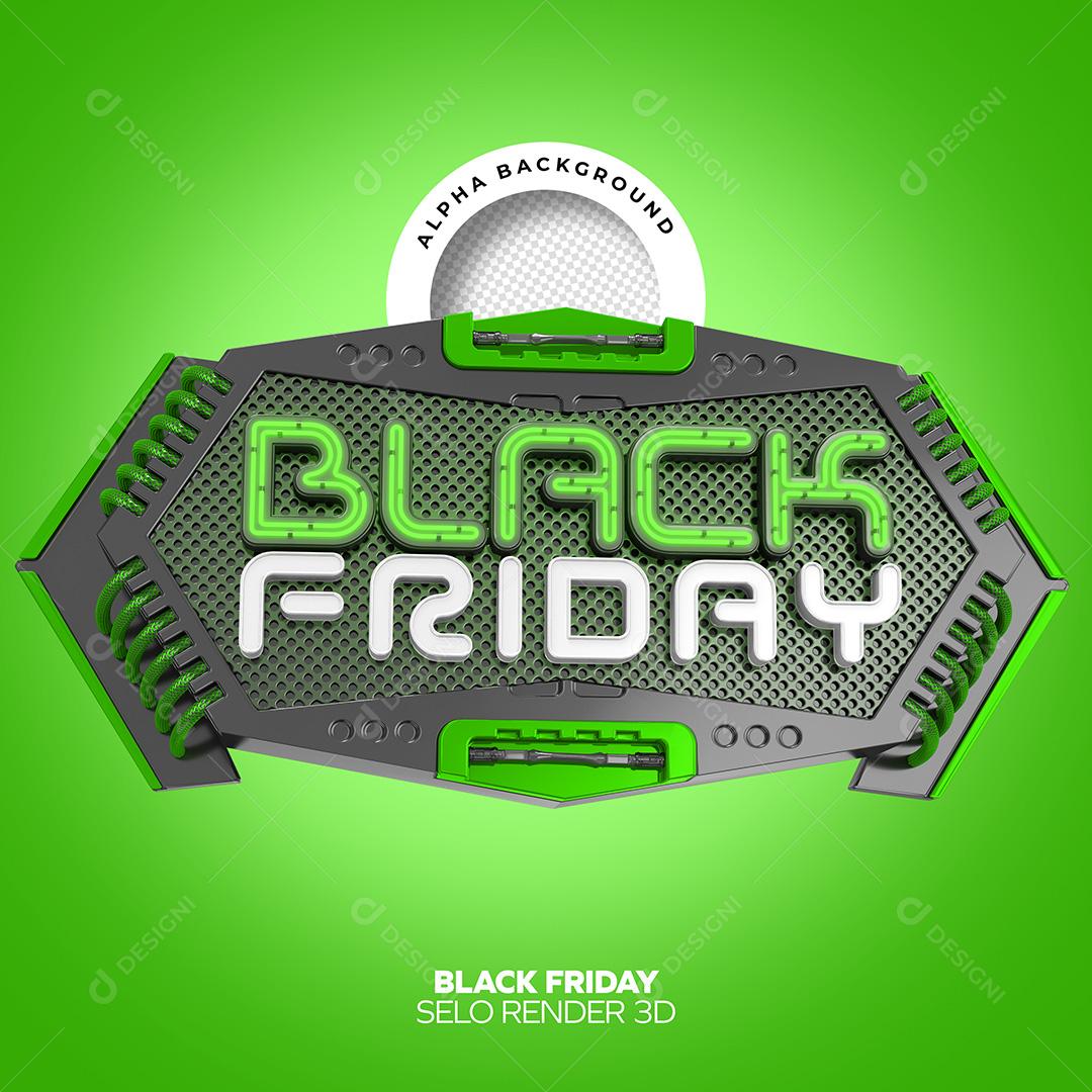 Selo 3D para Composição Black Friday PNG Transparente Sem Fundo