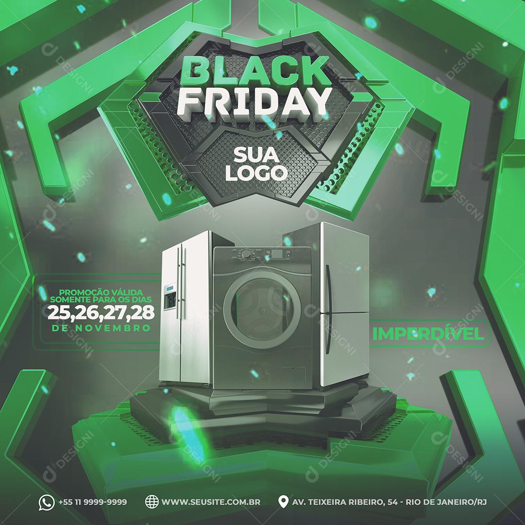 Black Friday Eletrodomésticos Social Media PSD Editável