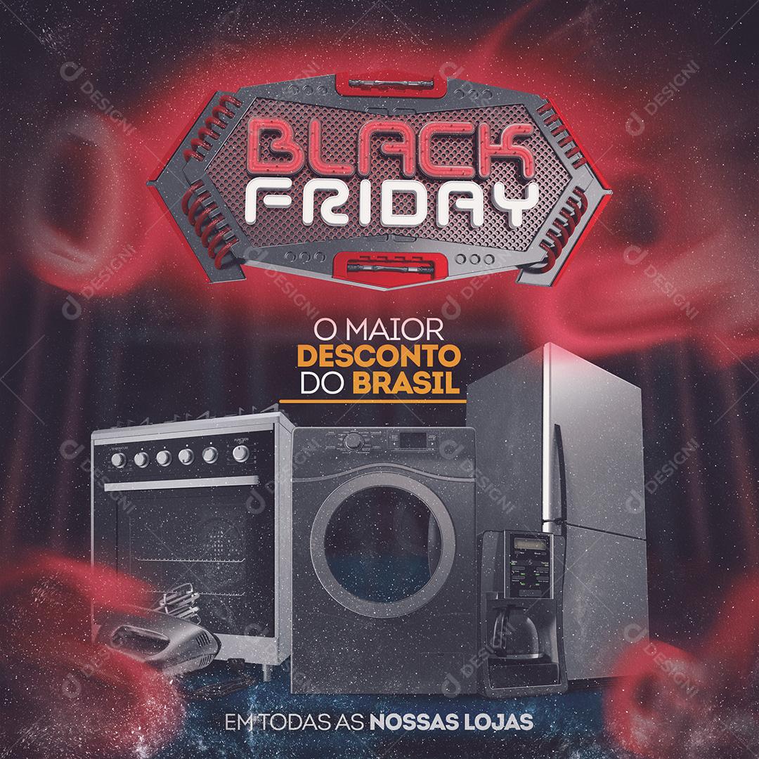 Black Friday Eletrodomésticos Social Media PSD Editável