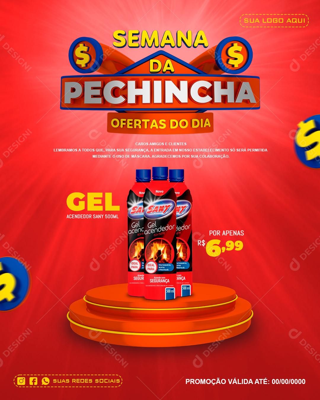 Semana Da Pechincha Ofertas Do Dia Gel Acendedor Social Media PSD Editável