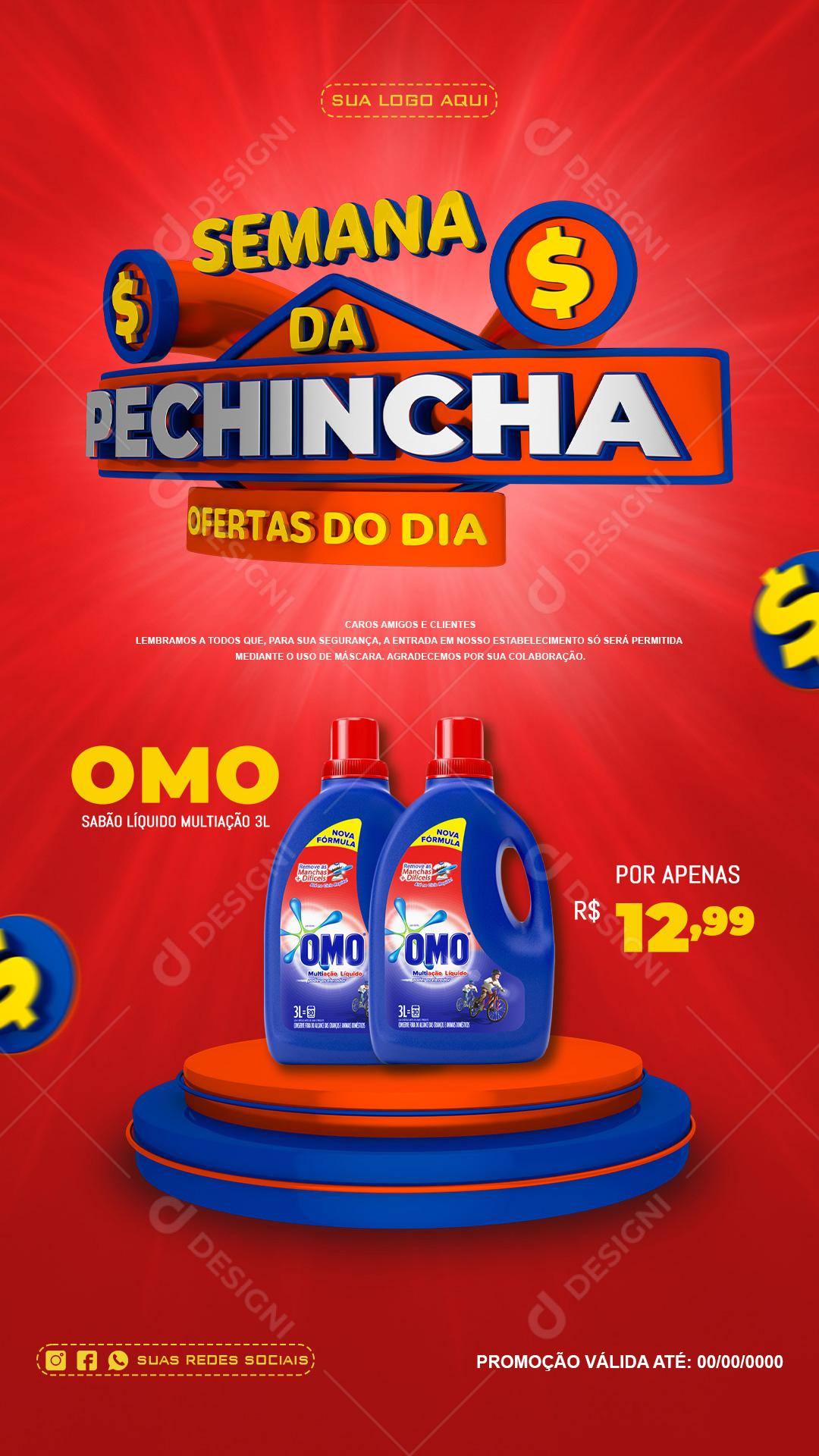 Semana Da Pechincha Ofertas Do Dia Amaciante Omo Social Media PSD Editável