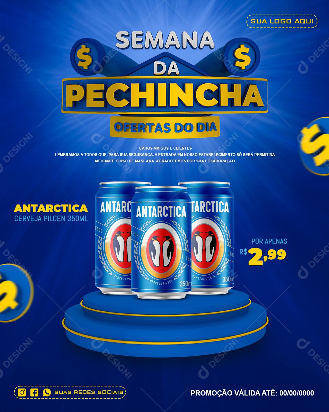 Semana Da Pechincha Ofertas Do Dia Lata Antártica Social Media PSD Editável