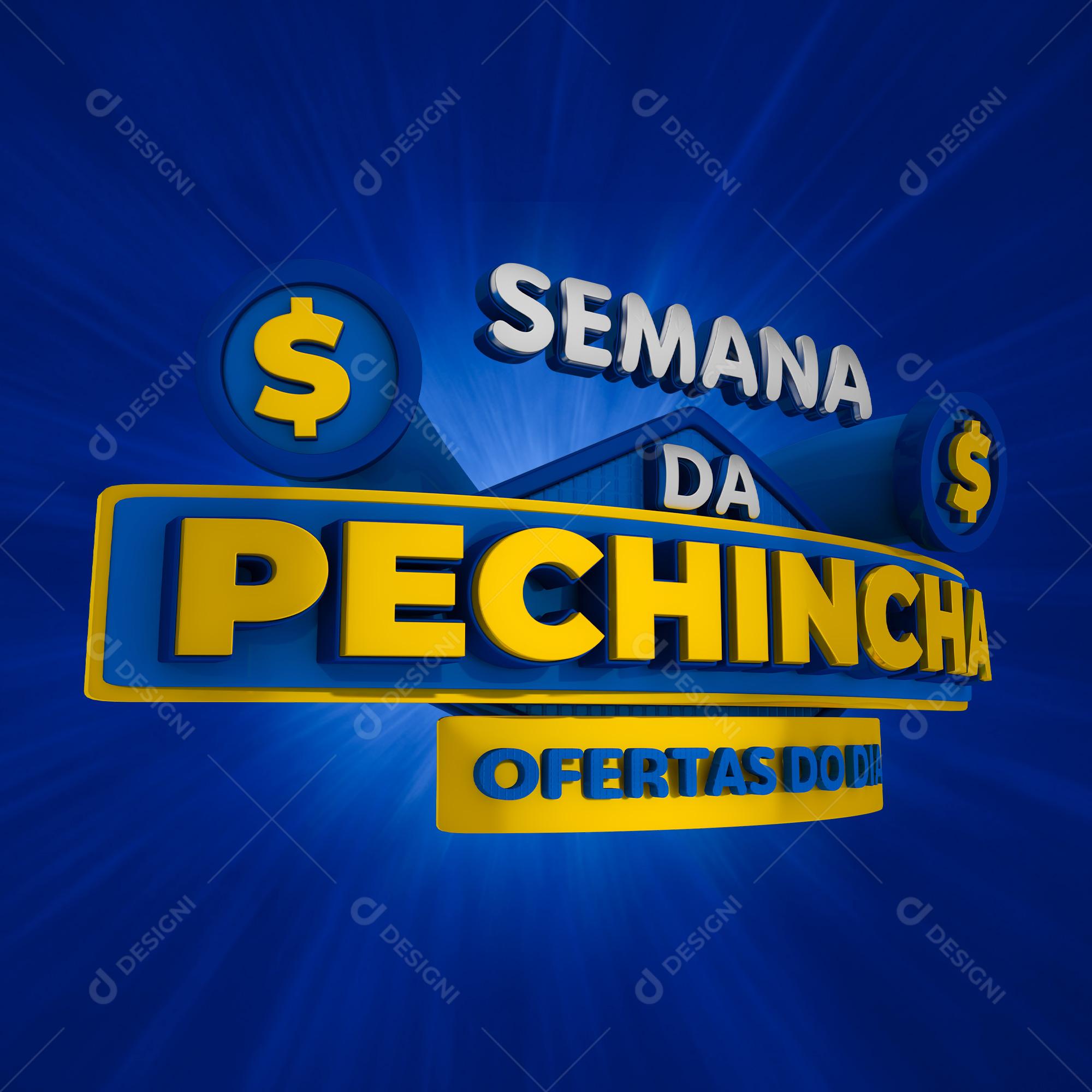 Selo 3D Semana Da Pechincha Ofertas Do Dia Azul PSD Editável