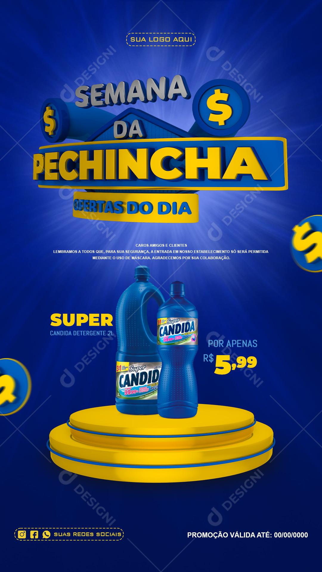 Post Feed Supermercado Semana Da Pechincha Produtos de Limpeza Social Media PSD