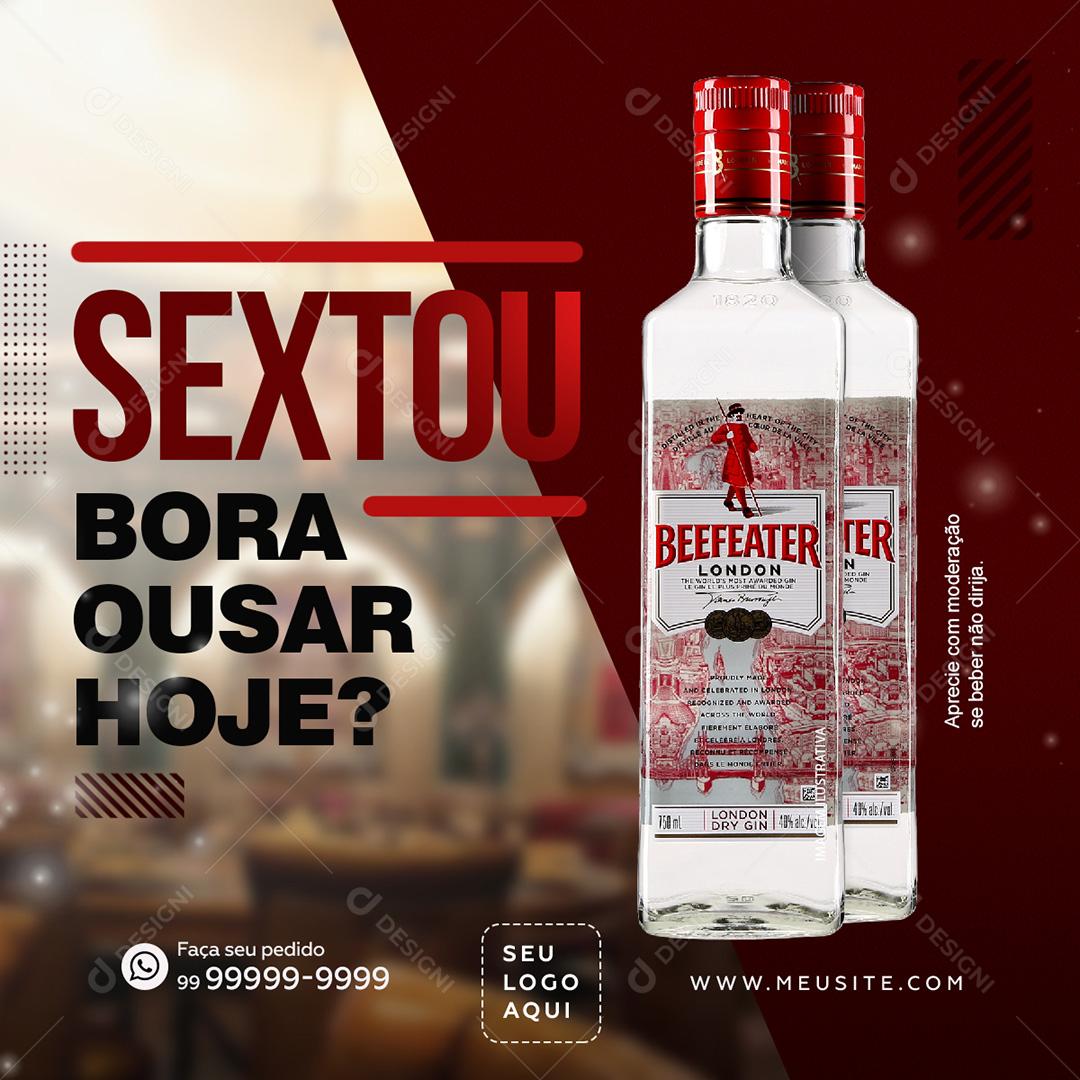 Gin Beefeater London Bora Ousar Hoje Social Media PSD Editável