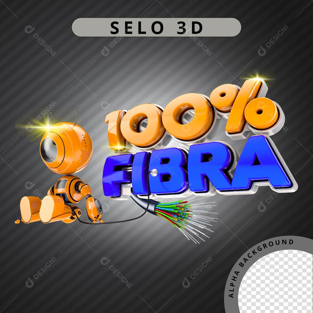 Selo 3D Para Composição 100% Fibra PNG Transparente Sem Fundo