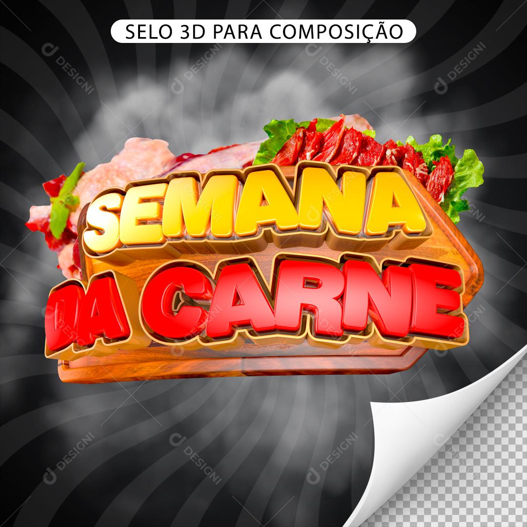 Selo 3D Para Composição Semana Da Carne PNG Transparente Sem Fundo