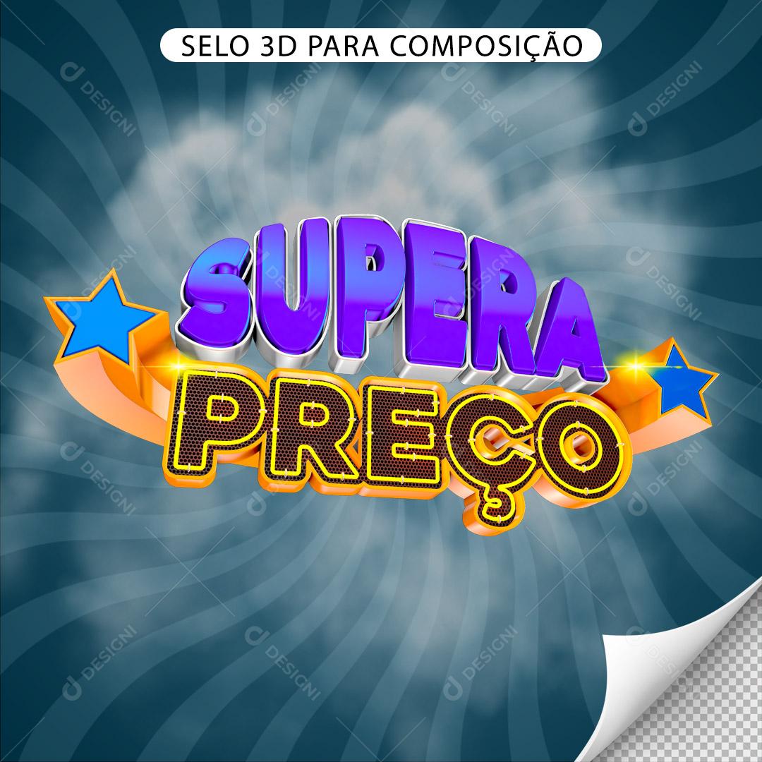 Selo 3D Para Composição Supera Preço PNG Transparente Sem Fundo