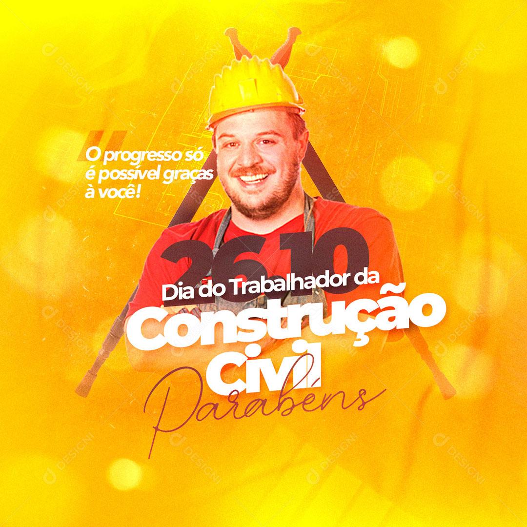 Post Feed Dia do Trabalhador da Construção Civil Social Media PSD Editável