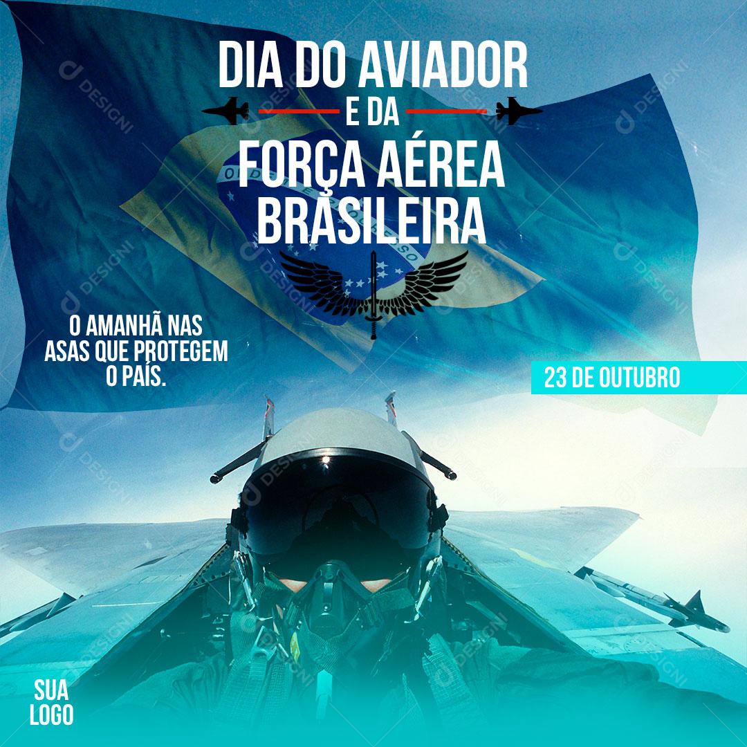 Post Feed Data Comemorativa Dia do Aviador Social Media PSD Editável