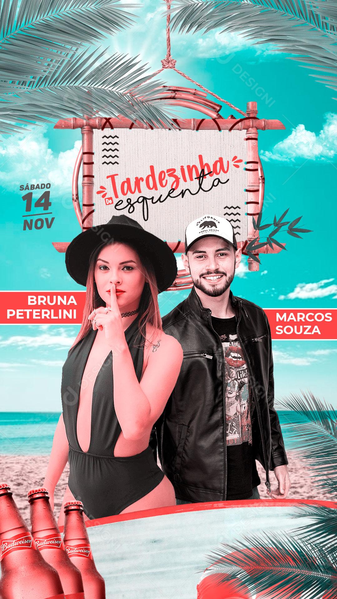 Flyer Story Show Evento Tardezinha de Esquenta Artistas Cantores Social Media PSD