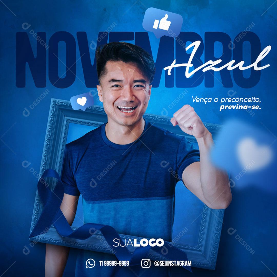 Post Feed Data Comemorativa Novembro Azul Social Media PSD Editável