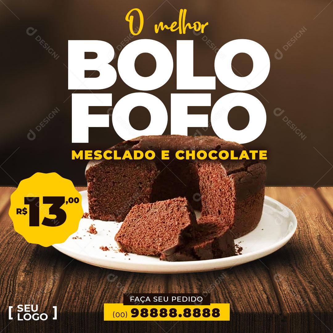 Post Feed Panificadora O Melhor Bolo Fofo Social Media PSD Editável