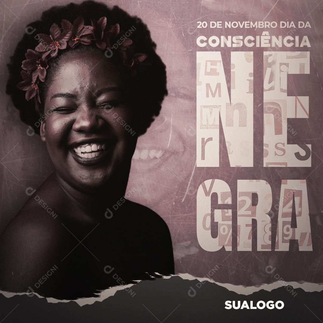Post Feed Data Comemorativa Consciência Negra Social Media PSD Editável