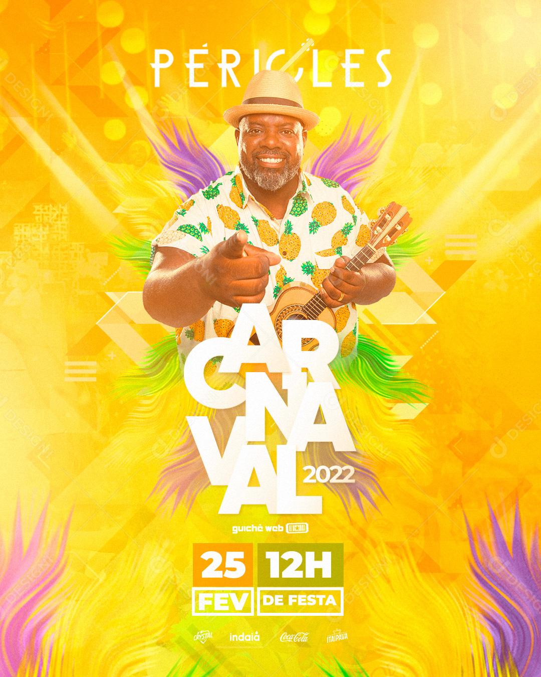 Flyer Carnaval Péricles Social Media PSD Editável