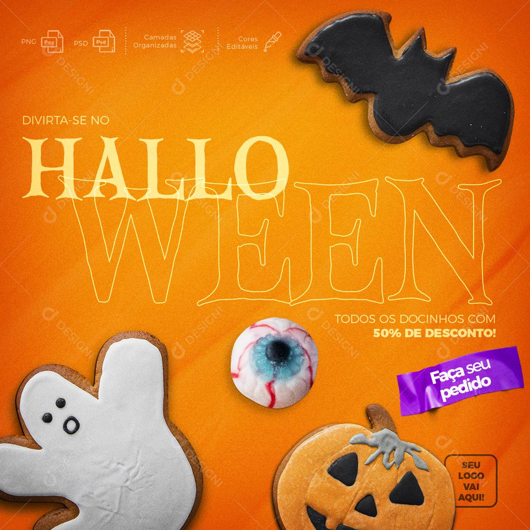 Promoção De Holloween 30% De Desconto Social Media PSD Editável