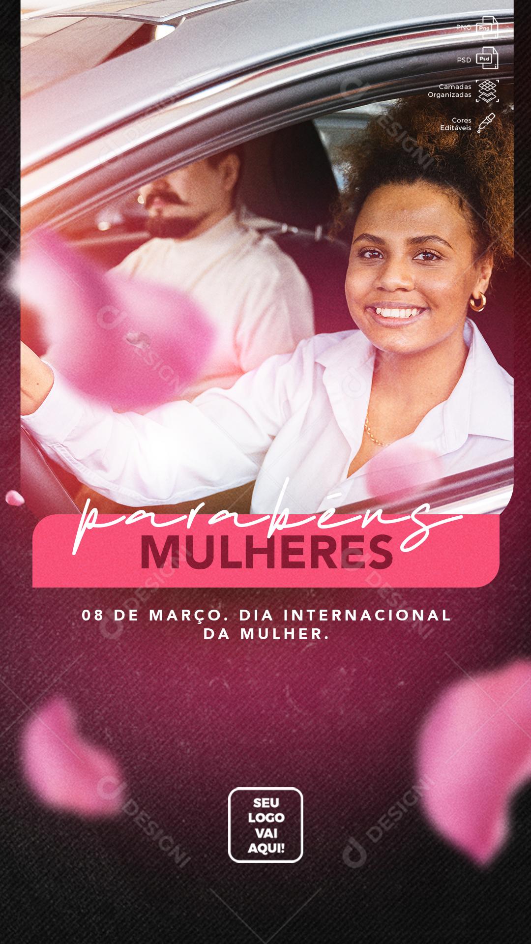Parabéns Mulheres 8 De março Dia Internacional Da Mulher Social Media PSD Editável
