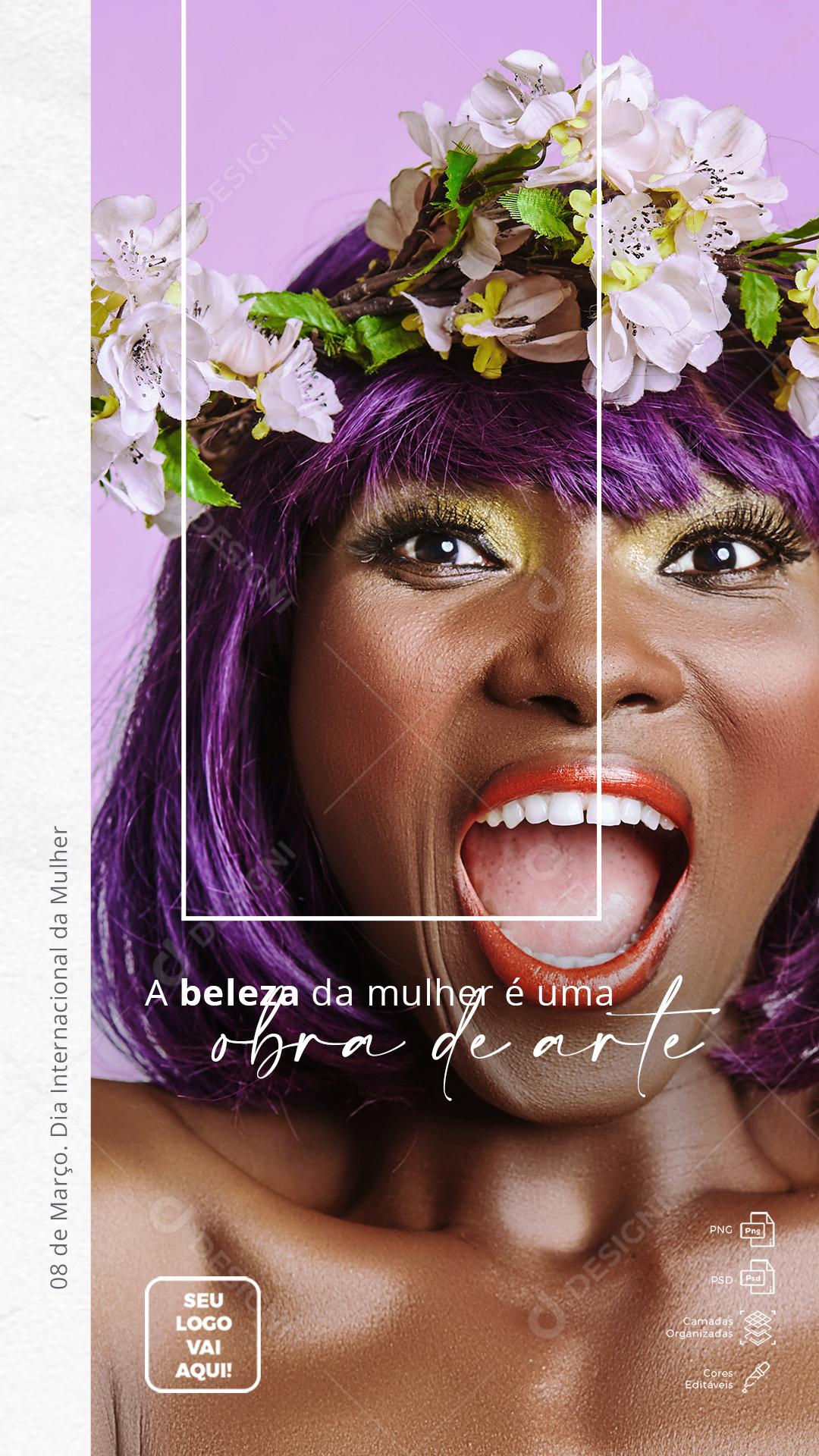 A Beleza Da Mulher é Uma Obra De Arte Social Media PSD Editável