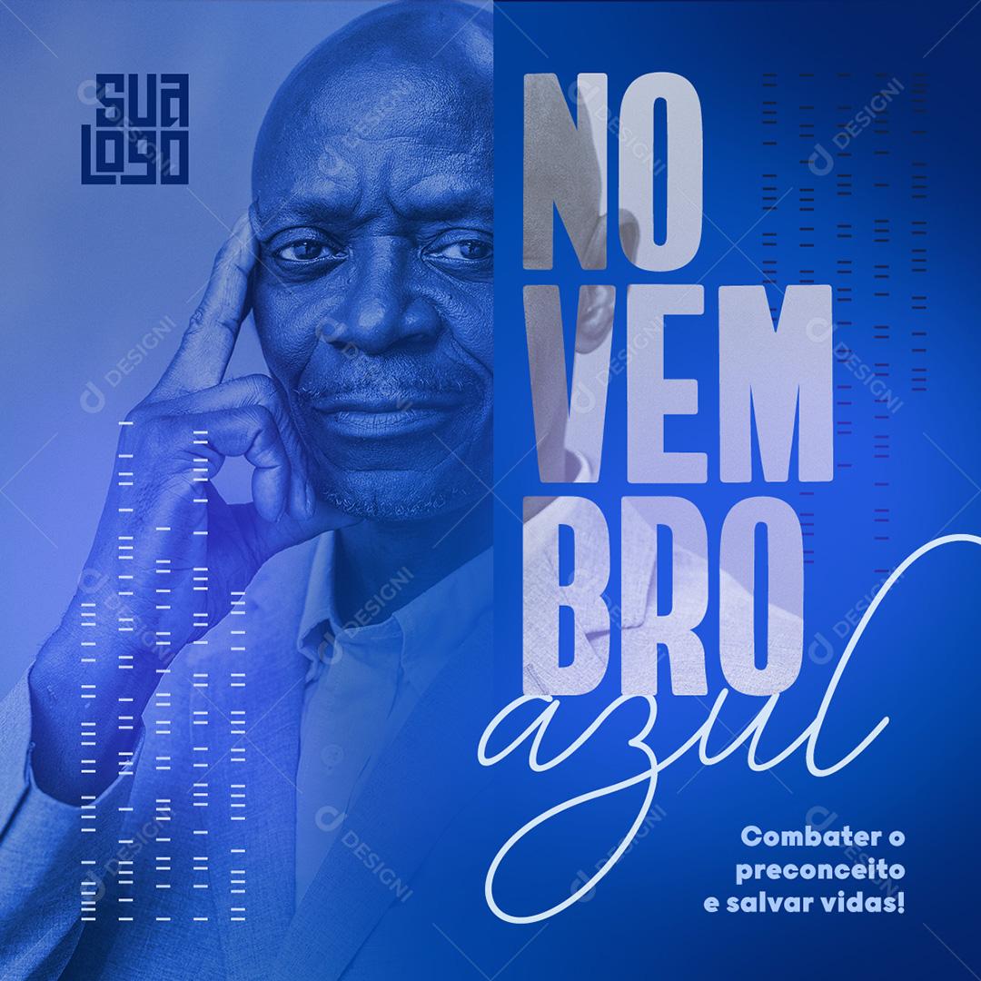 Novembro Azul Combater O Preconceito Social Media PSD Editável