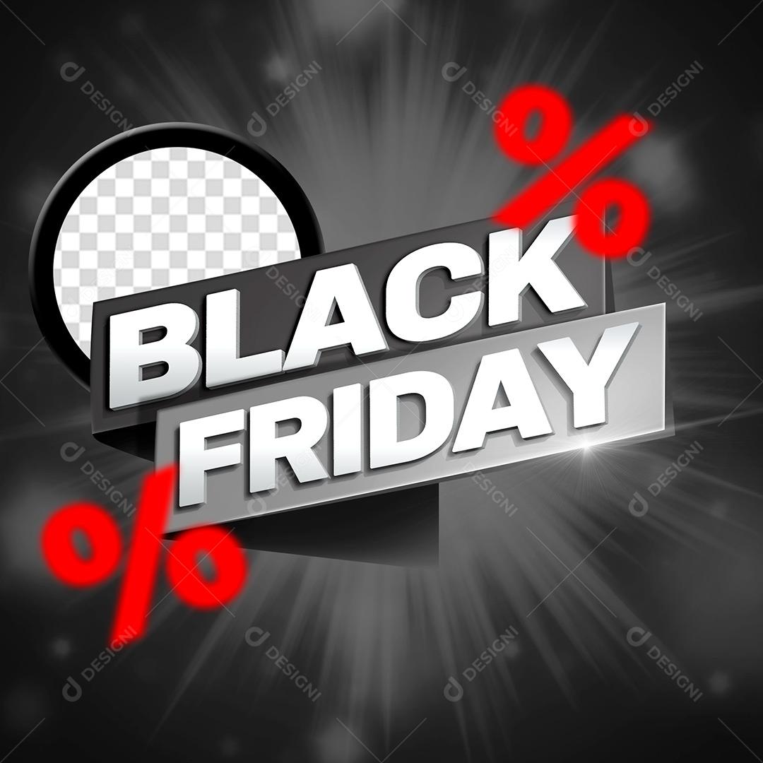 Black Friday Selo 3D Para Composição PSD
