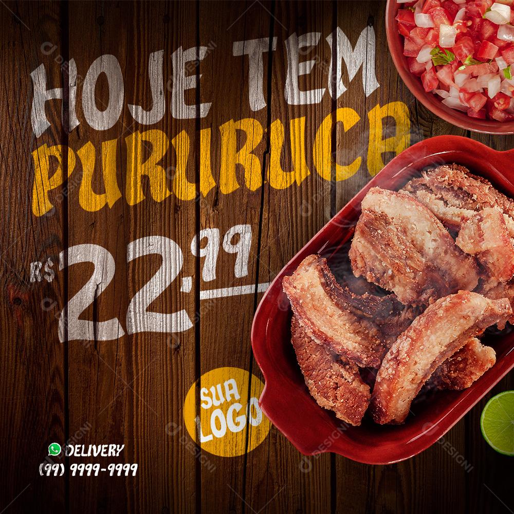 Hoje Tem Pururuca Social Media PSD Editável