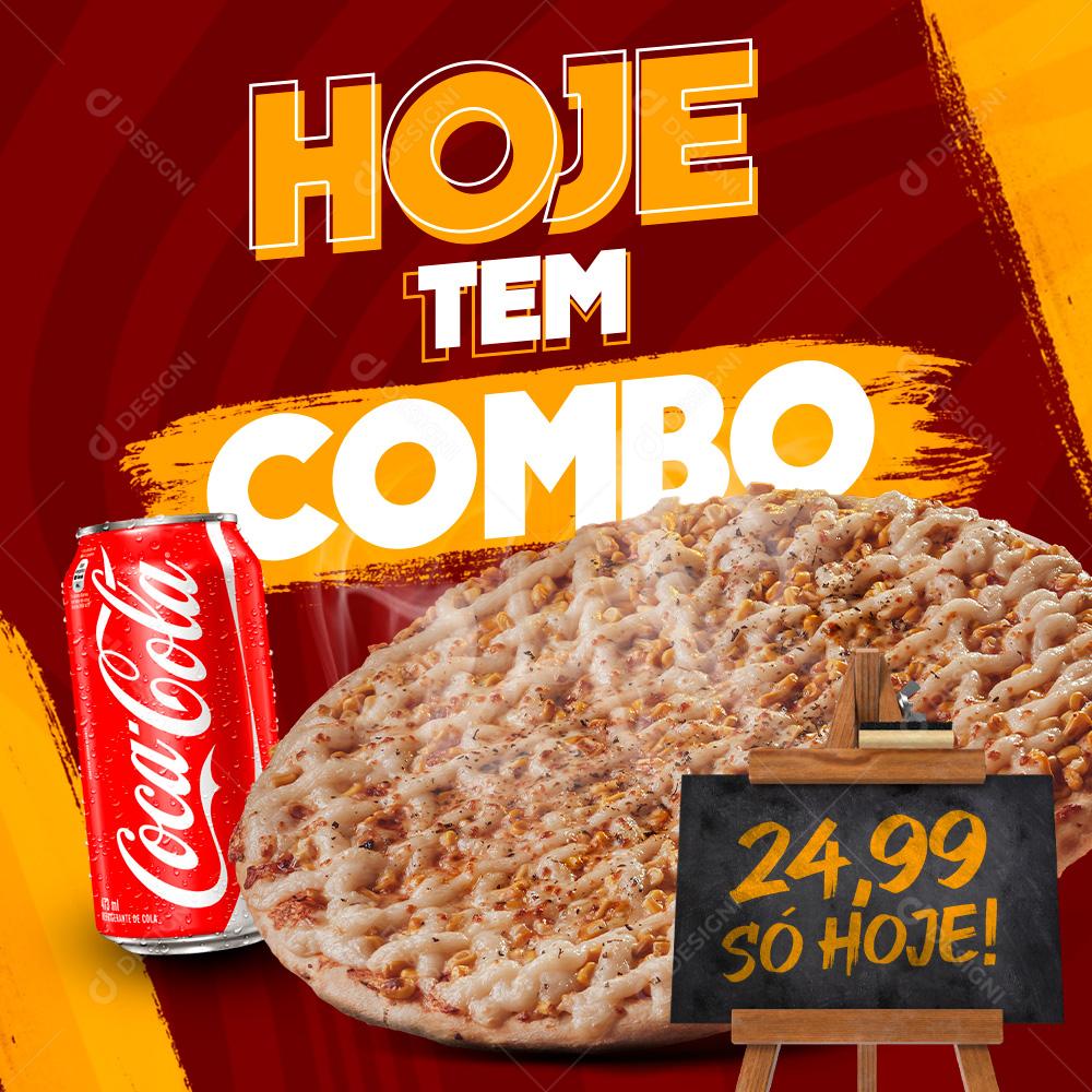 Hoje Tem Combo De Pizza Social Media PSD Editável
