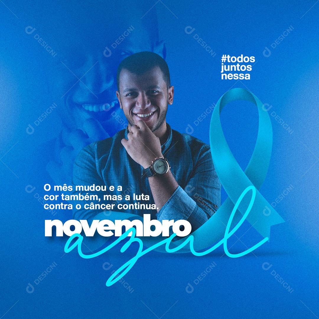 Post Feed Data Comemorativa Novembro azul Social Media PSD Editável