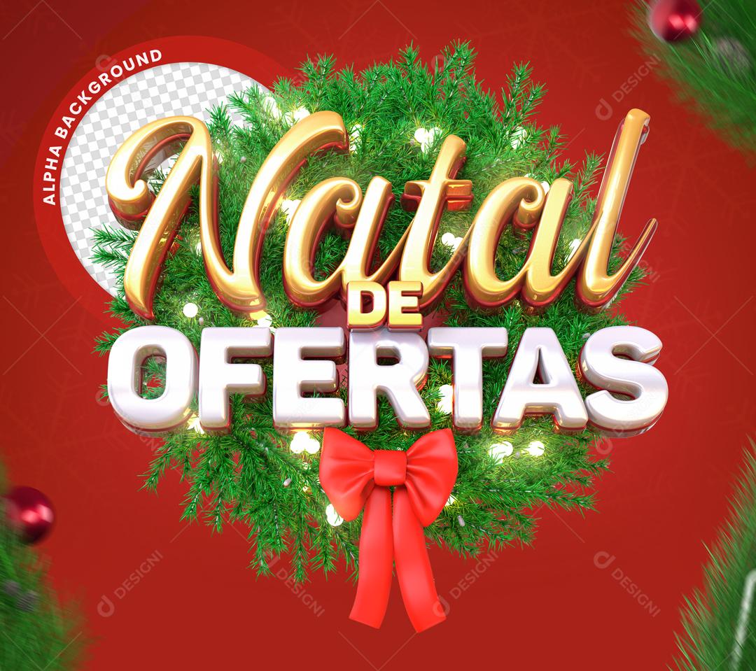 Natal de Ofertas Selo 3D Natalino Para Composição PSD