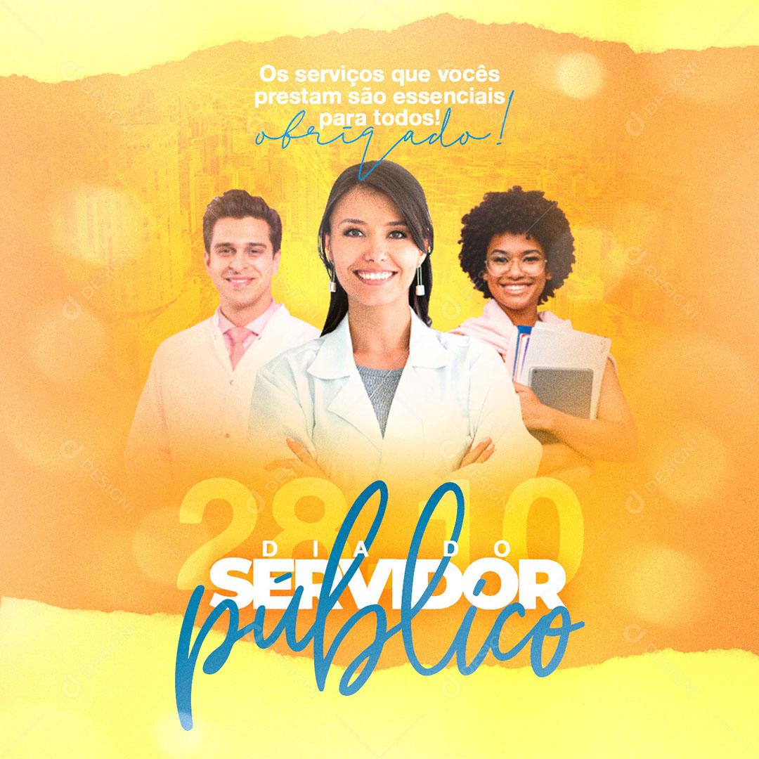Post Feed Data Comemorativa Dia do Servido Público Social Media PSD Editável