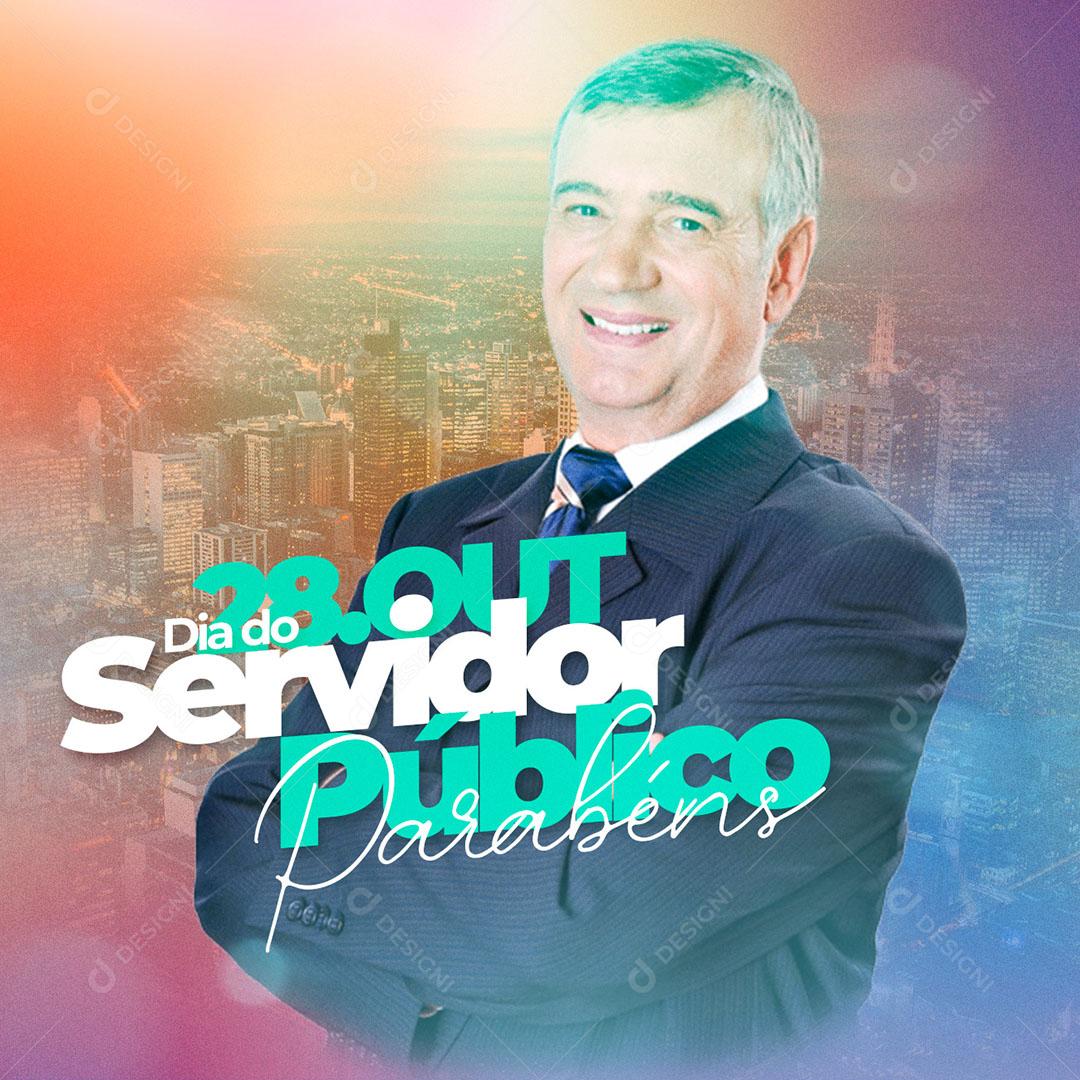 Post Feed Data Comemorativa 28 de Outubro Dia do Servido Público Social Media PSD Editável
