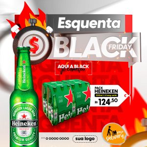 Post Feed Distribuidora Esquenta Black Friday Cerveja Heineken Social Media PSD Editável