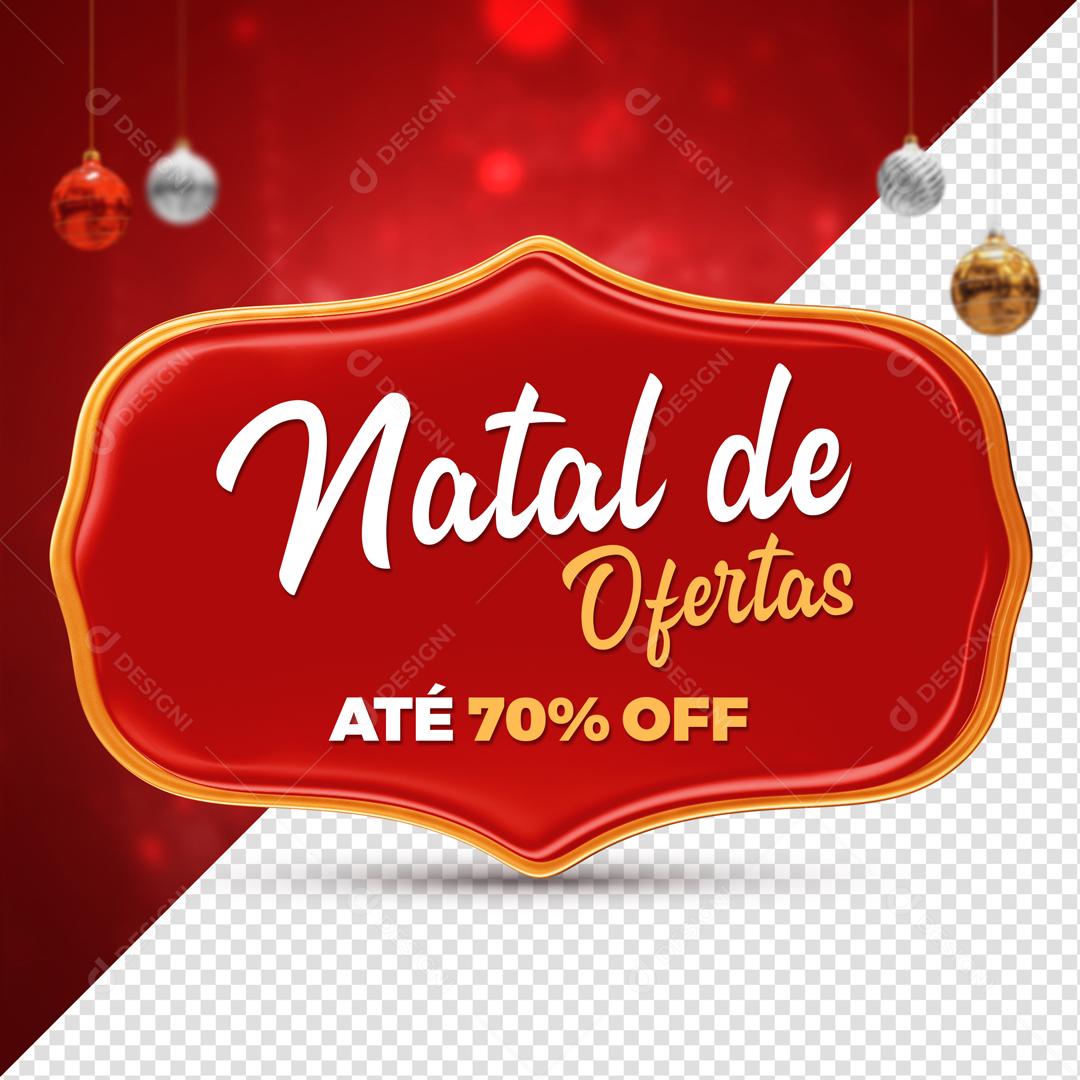 Selo 3D Para Composição Natal De Ofertas Até 50% off Social Media PSD Editável