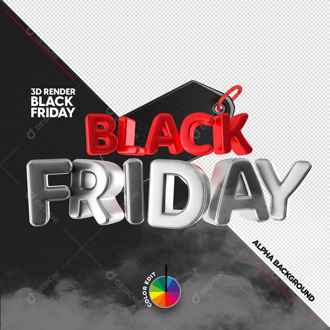 Texto 3D para Composição Black Friday PSD Cores Editáveis