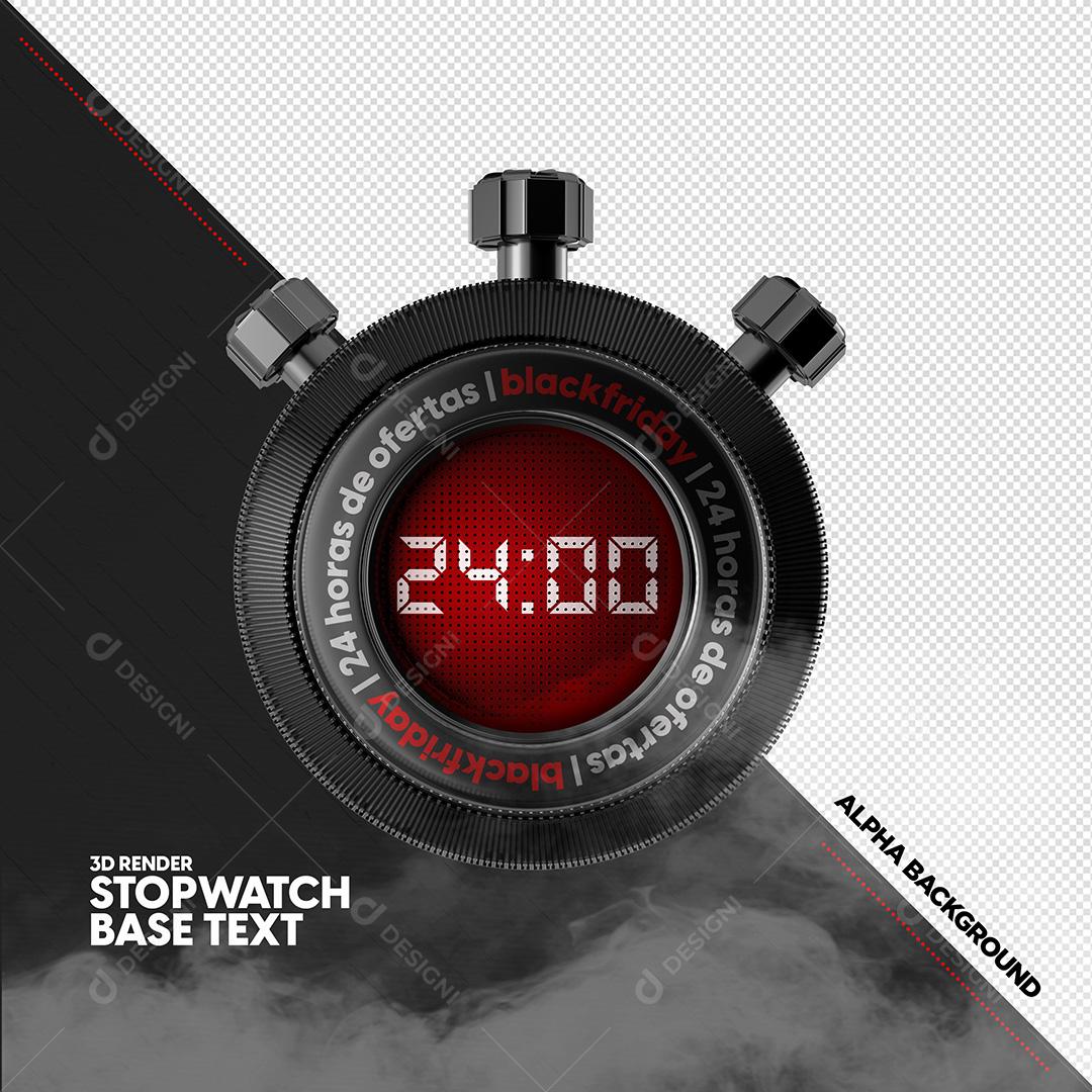 Elemento 3D para Composição Cronômetro PSD Cores e Textos Editáveis