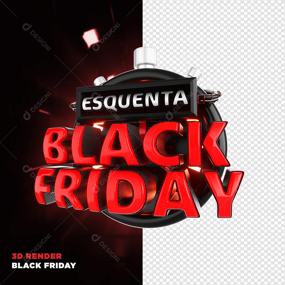 Selo 3D para Composição Esquenta Black Friday PNG Transparente Sem Fundo