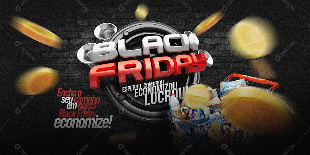 Post Banner Supermercado Black Friday Esperou Comprou Social Media PSD