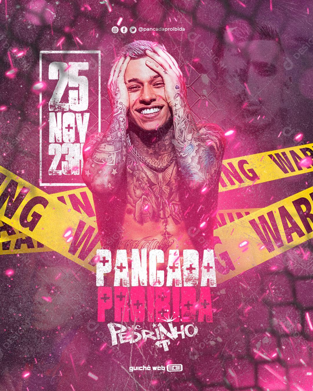 Flyer Show Evento Pancada Proibida Cantor Mc Pedrinho Social Media PSD