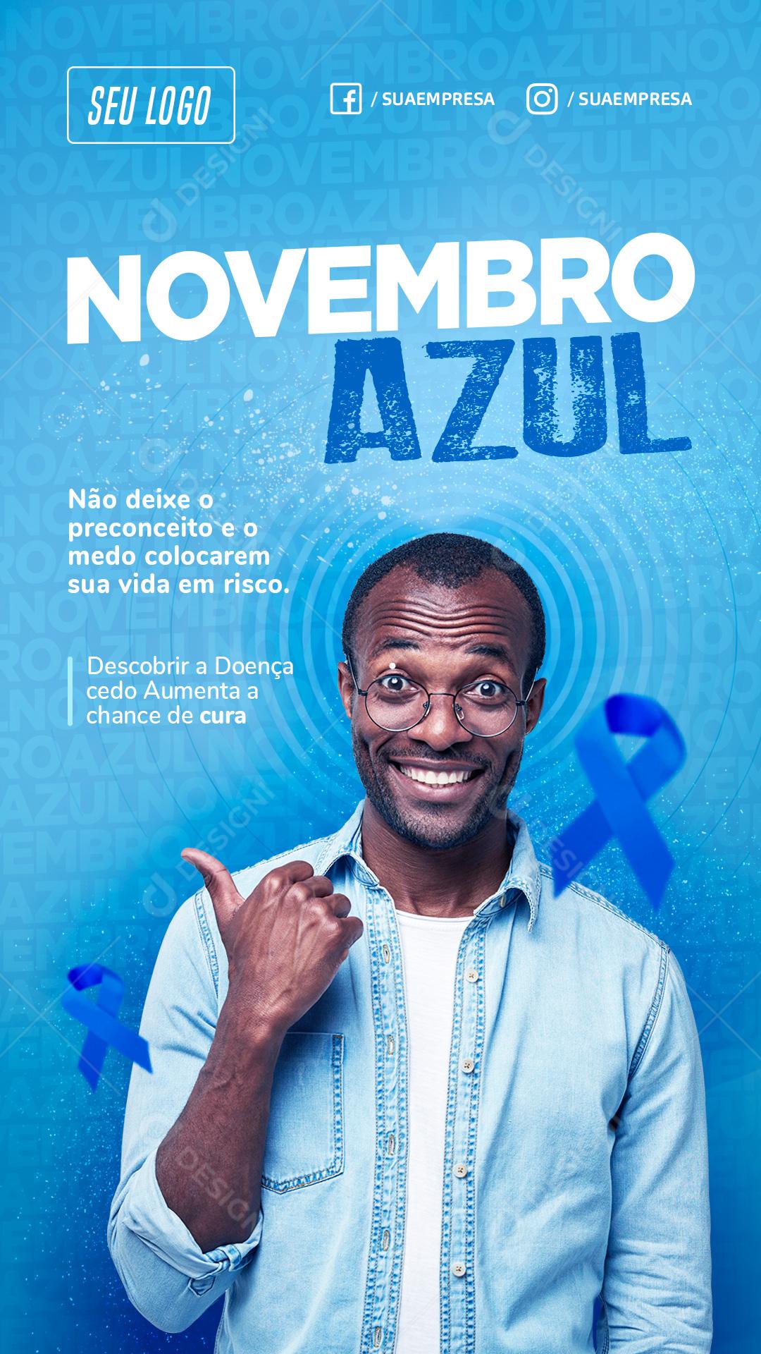 Novembro Azul Data Comemorativa nós Podemos Social Media PSD Editável