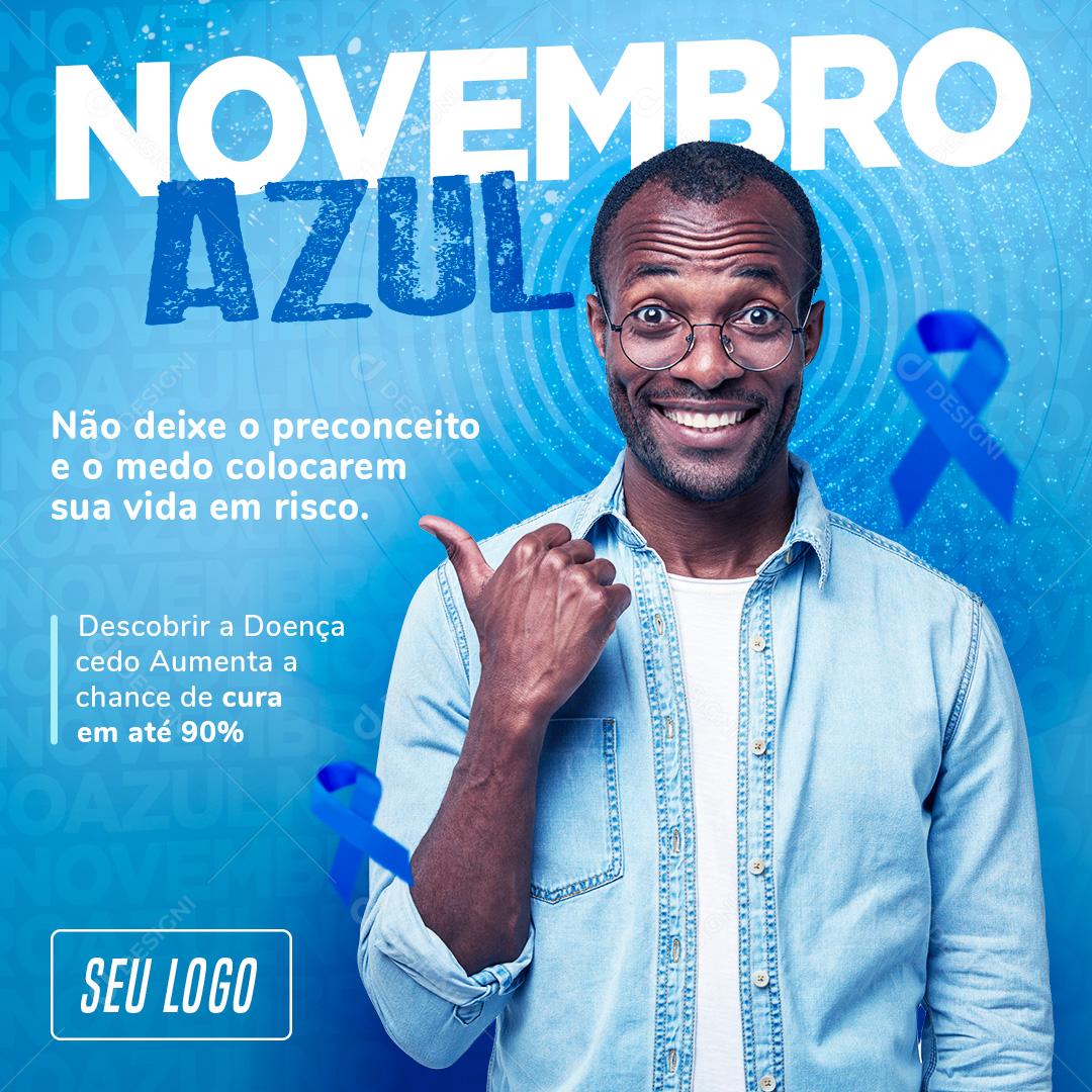 Novembro Azul Data Comemorativa nós Podemos Social Media PSD Editável