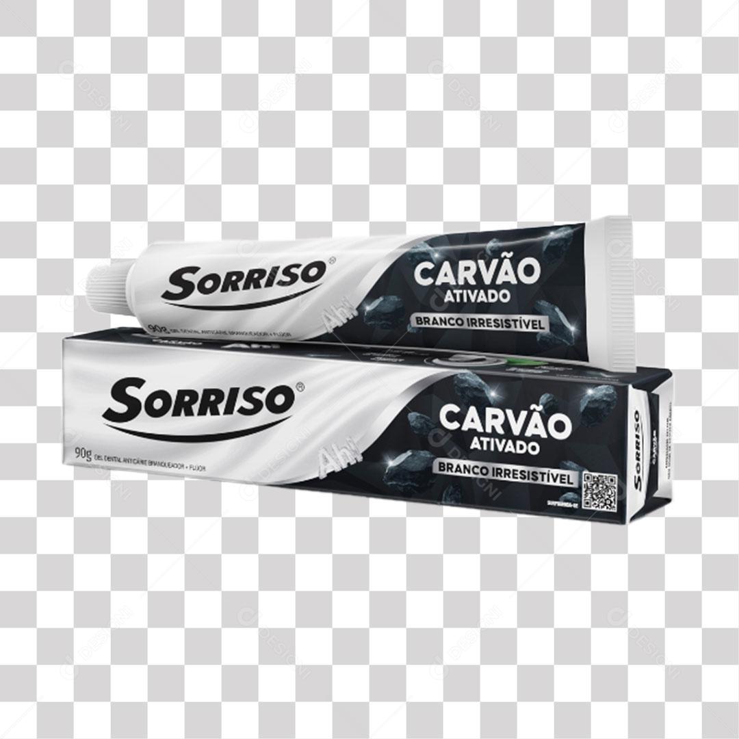 Creme Dental Sorriso Carvão Ativado PNG Transparente Sem Fundo