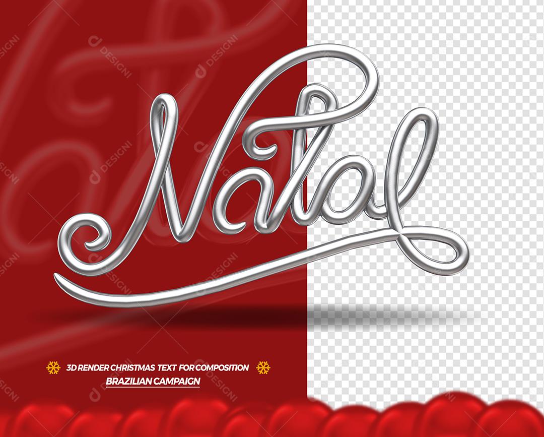 Elemento 3D Para Composição Texto 3D Natal PSD